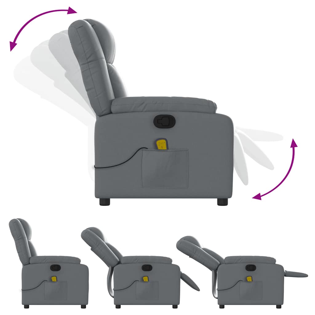 Fauteuil de massage inclinable gris similicuir - XIOS