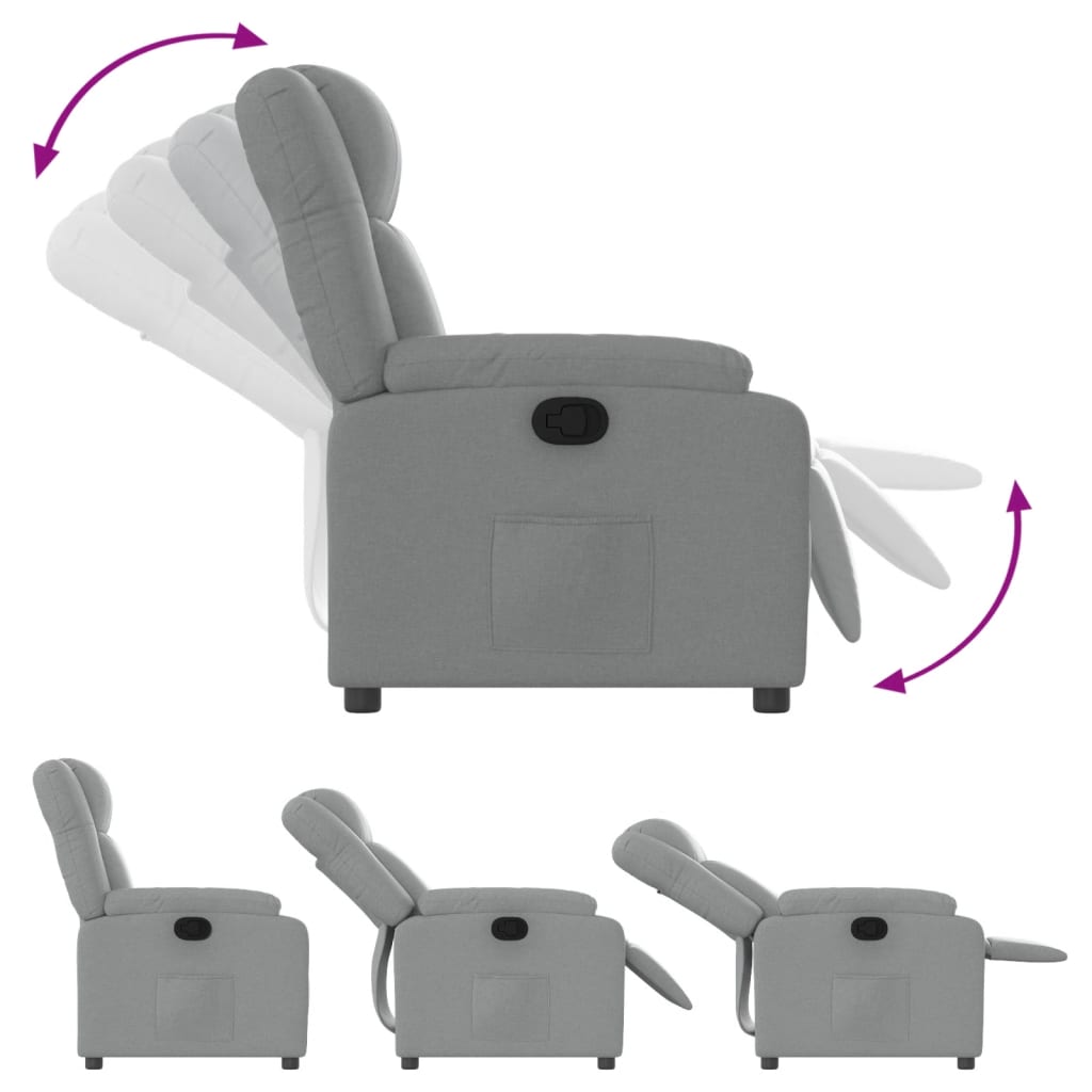 Fauteuil inclinable gris clair tissu - XIOS