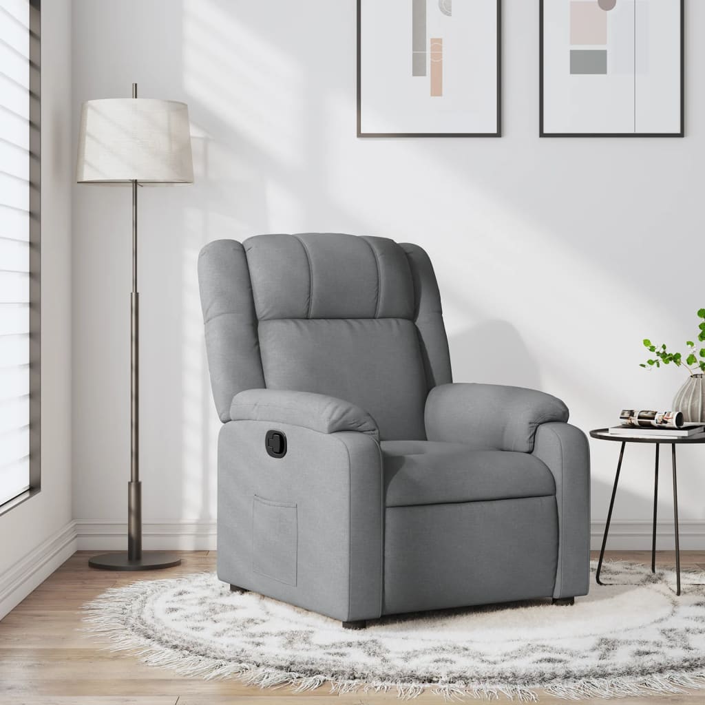 Fauteuil inclinable gris clair tissu - XIOS