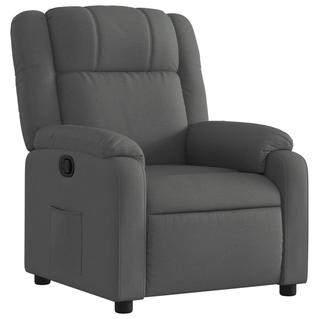 Fauteuil inclinable gris foncé tissu - XIOS