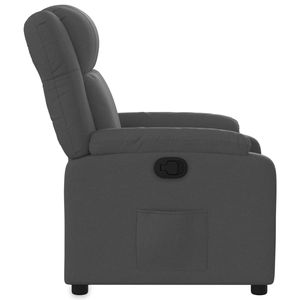 Fauteuil inclinable gris foncé tissu - XIOS