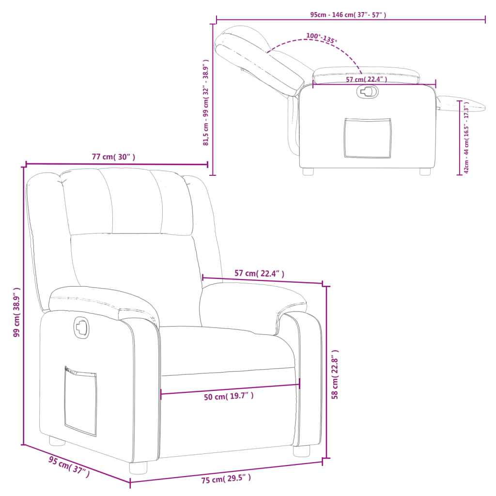 Fauteuil inclinable crème tissu - XIOS
