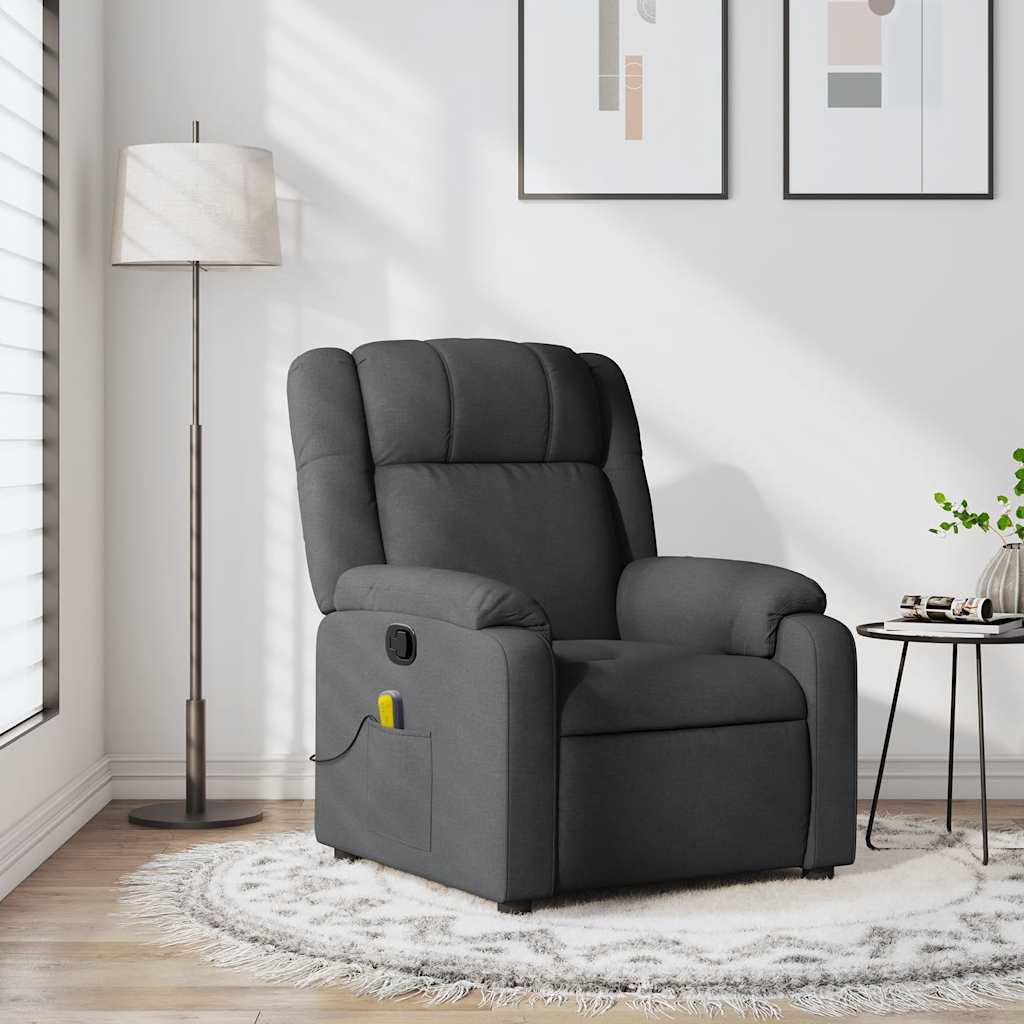 Fauteuil inclinable de massage gris foncé tissu - XIOS