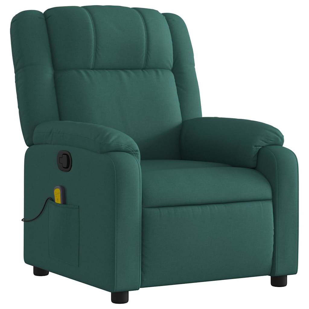 Fauteuil inclinable de massage vert foncé tissu - XIOS