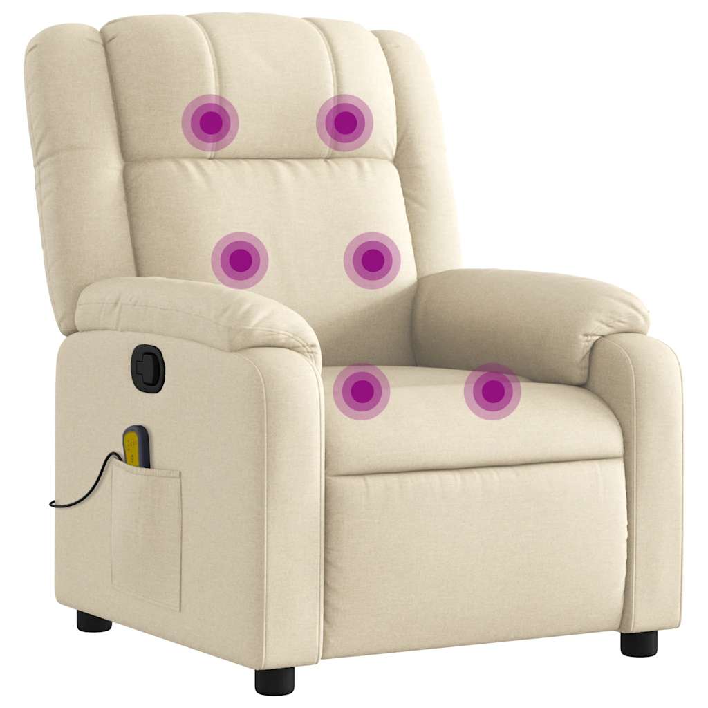 Fauteuil inclinable de massage crème tissu - XIOS