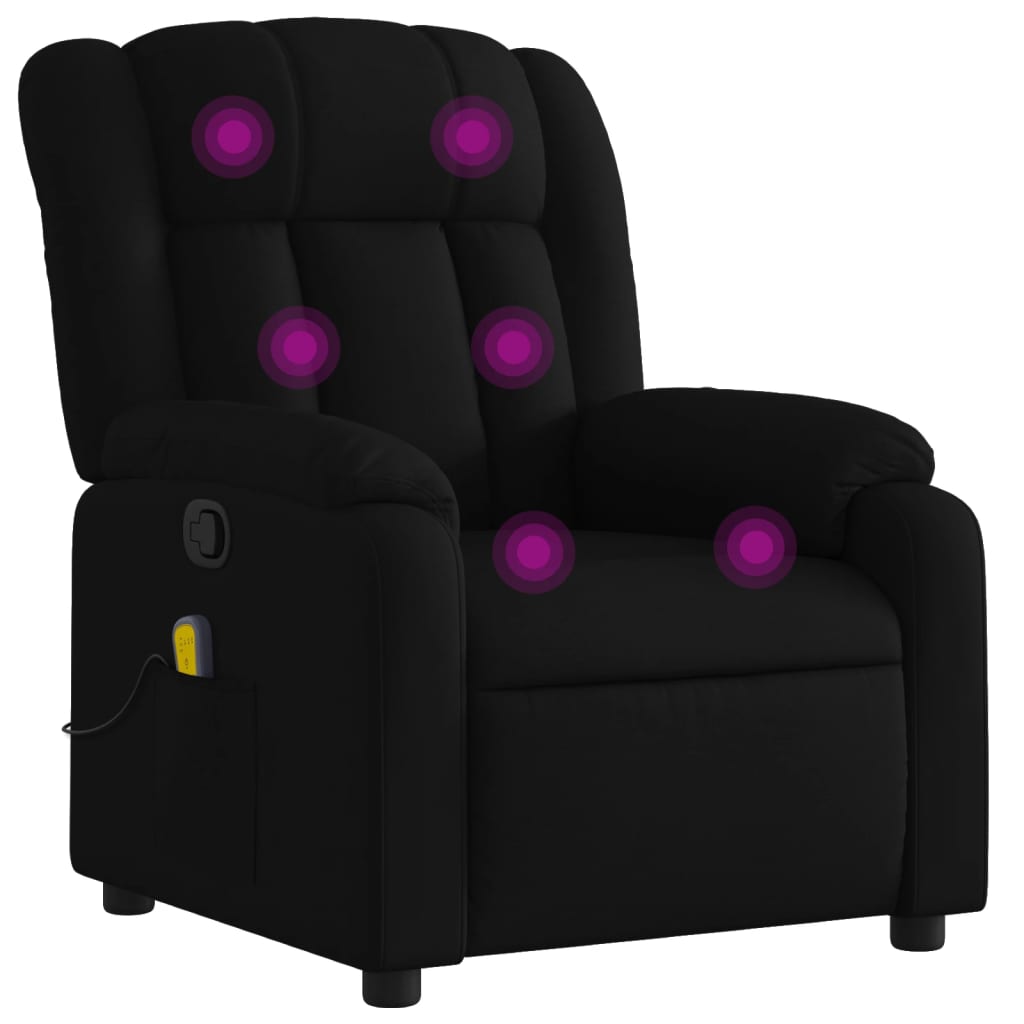 Fauteuil inclinable de massage noir tissu - XIOS