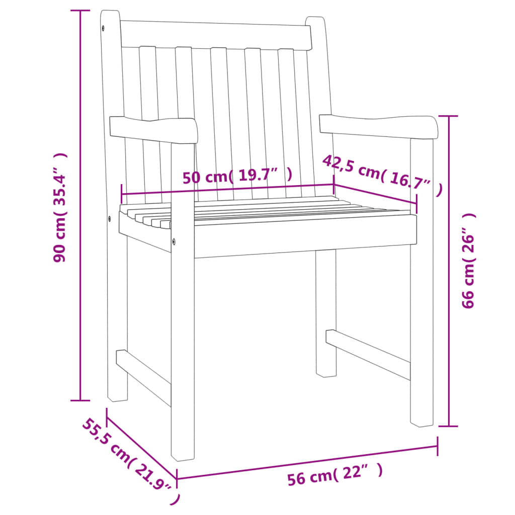 Ensemble à manger de jardin 3 pcs Bois d'acacia solide
