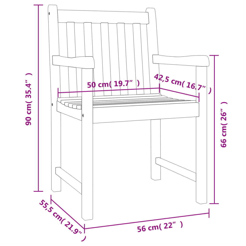 Ensemble à manger de jardin 5 pcs Bois d'acacia solide