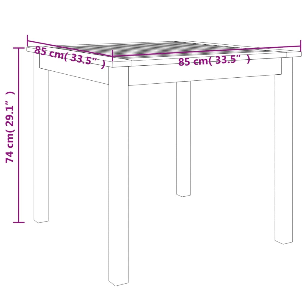 Ensemble à manger de jardin 5 pcs Bois d'acacia solide
