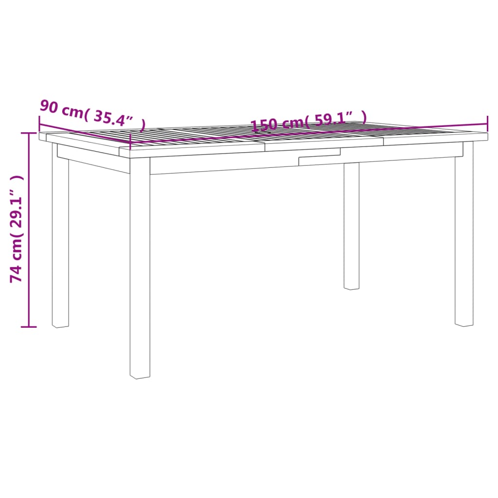 Ensemble à manger de jardin 7 pcs Bois d'acacia solide