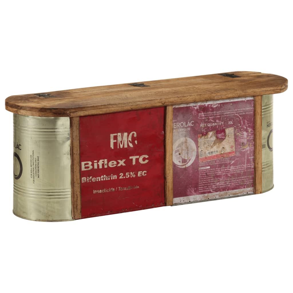 Banc de rangement/buffet 120x30x40 cm bois de récupération - XIOS