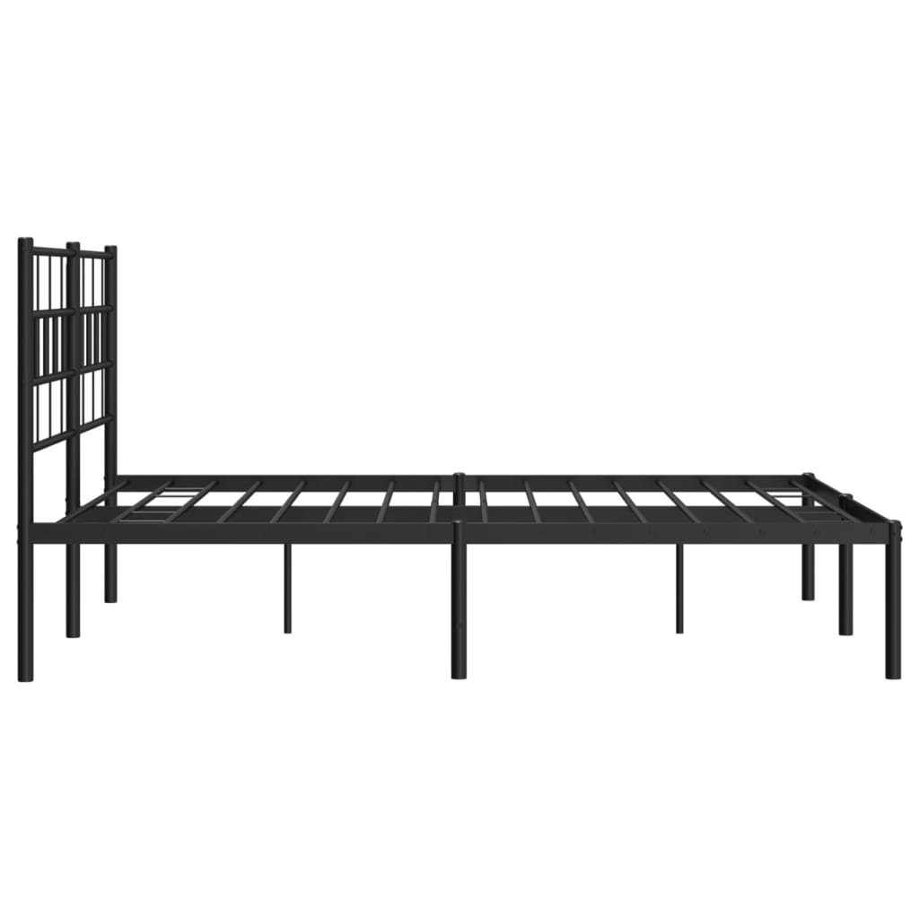 Cadre de lit métal sans matelas avec tête de lit noir 120x200cm - XIOS