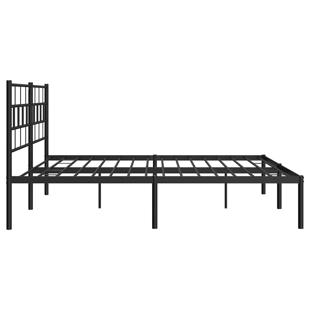 Cadre de lit métal sans matelas avec tête de lit noir 183x213cm - XIOS
