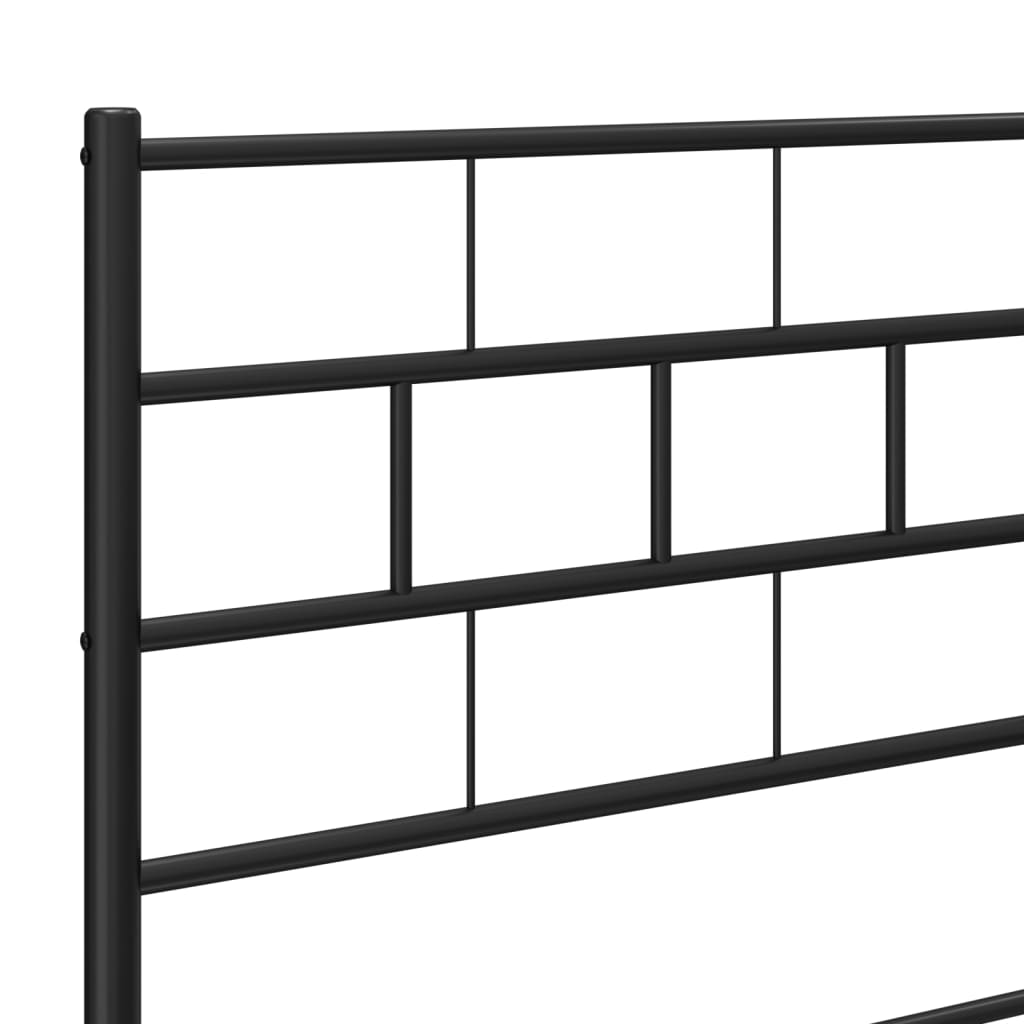 Cadre de lit métal sans matelas avec pied de lit noir 120x190cm - XIOS