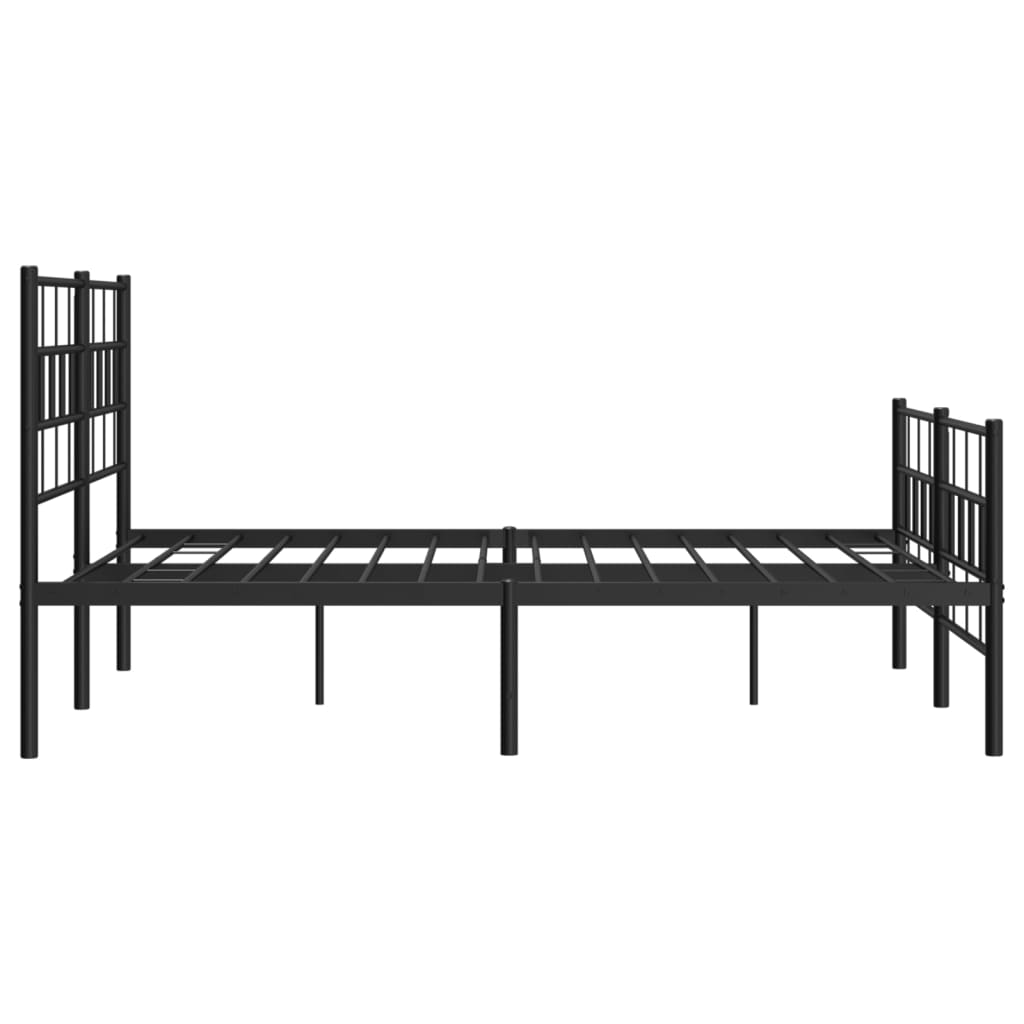 Cadre de lit métal sans matelas avec pied de lit noir 140x190cm - XIOS