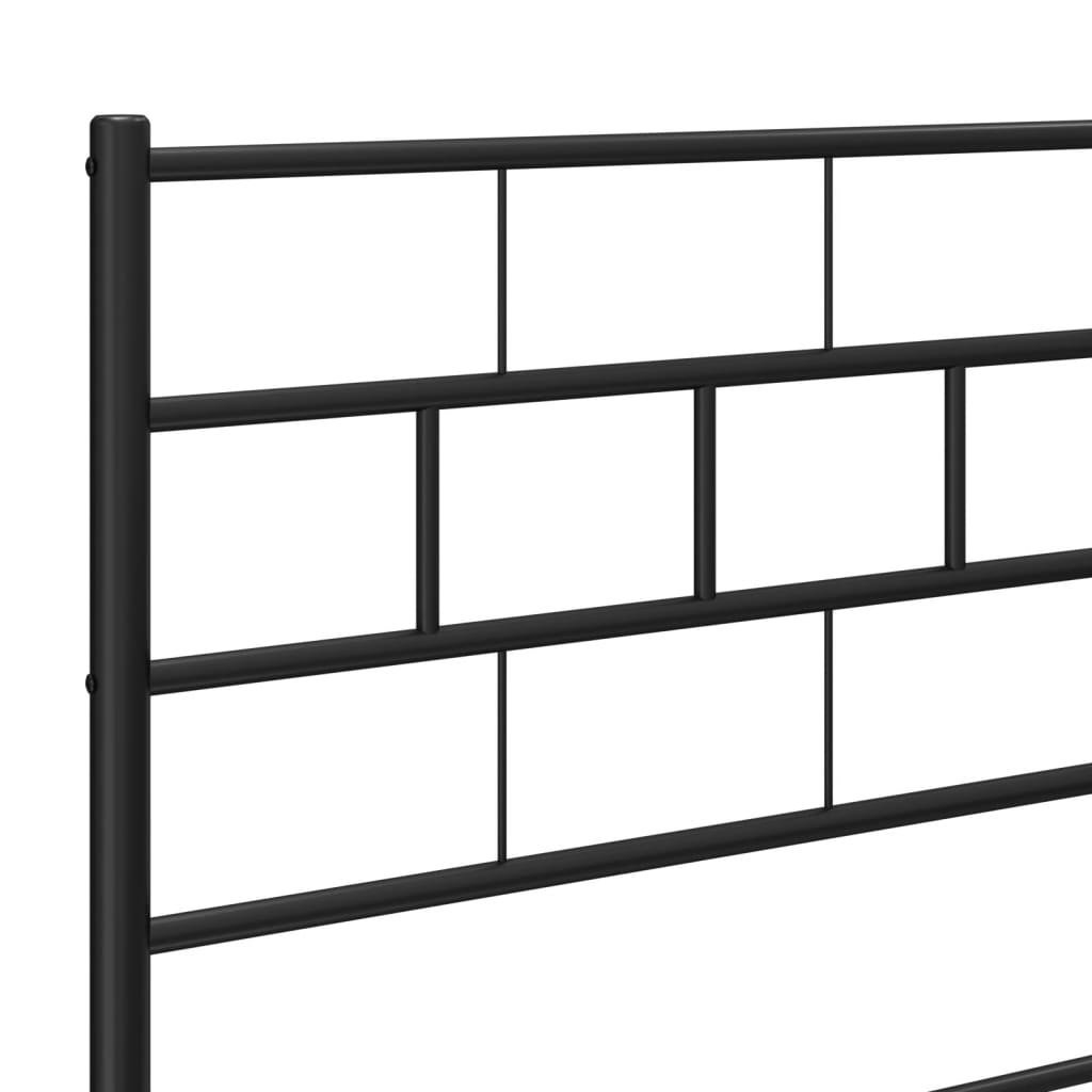 Cadre de lit métal sans matelas avec pied de lit noir 140x190cm - XIOS
