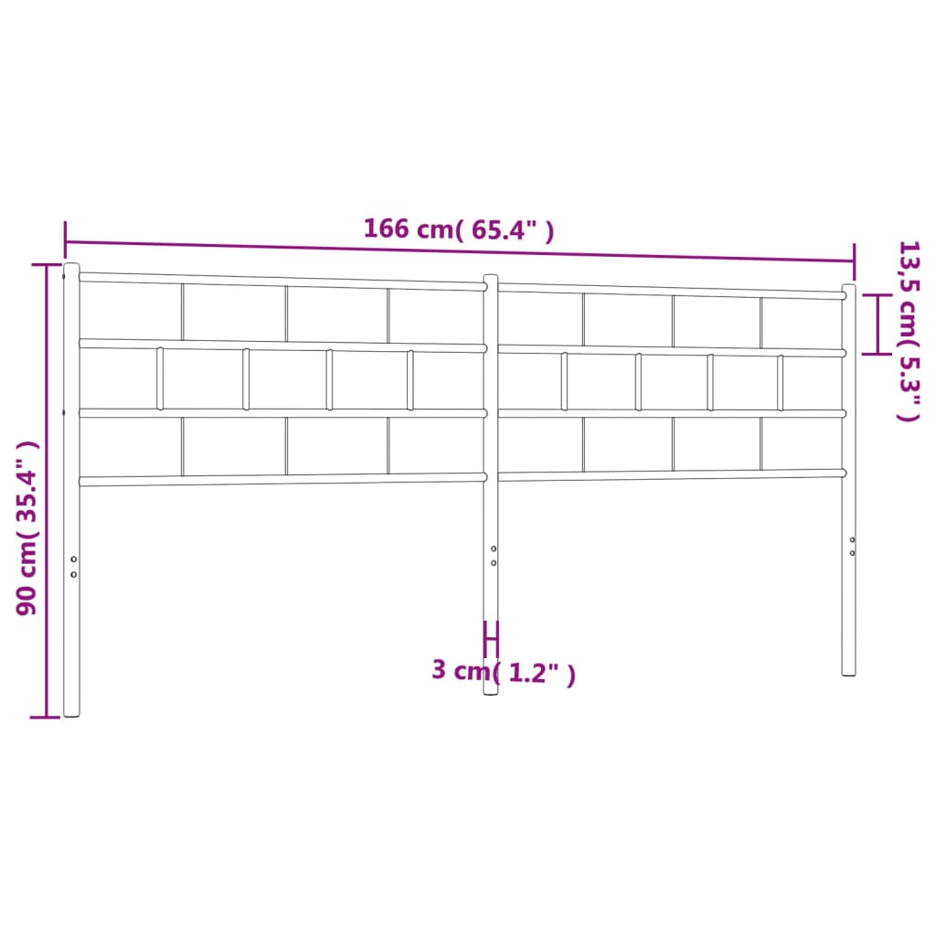 Tête de lit métal noir 160 cm - XIOS
