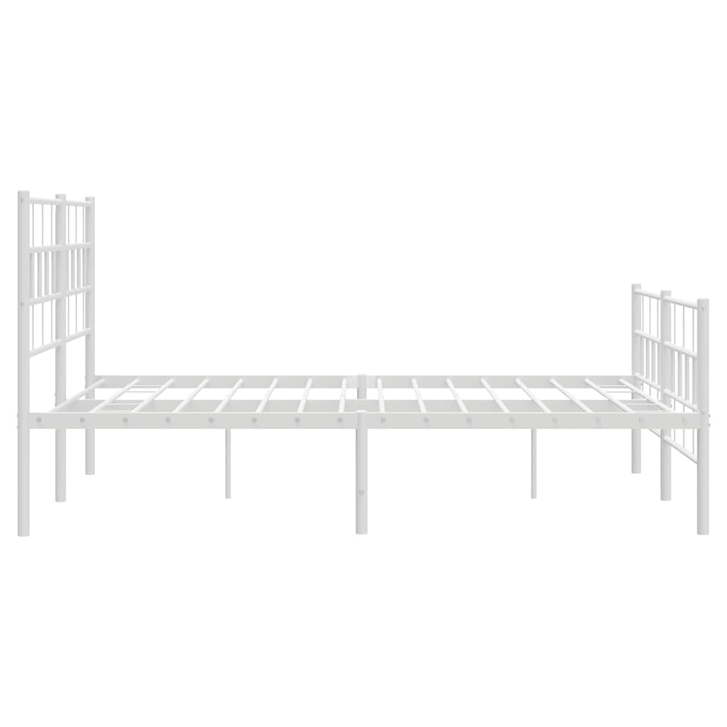 Cadre de lit métal sans matelas et pied de lit blanc 120x200 cm - XIOS