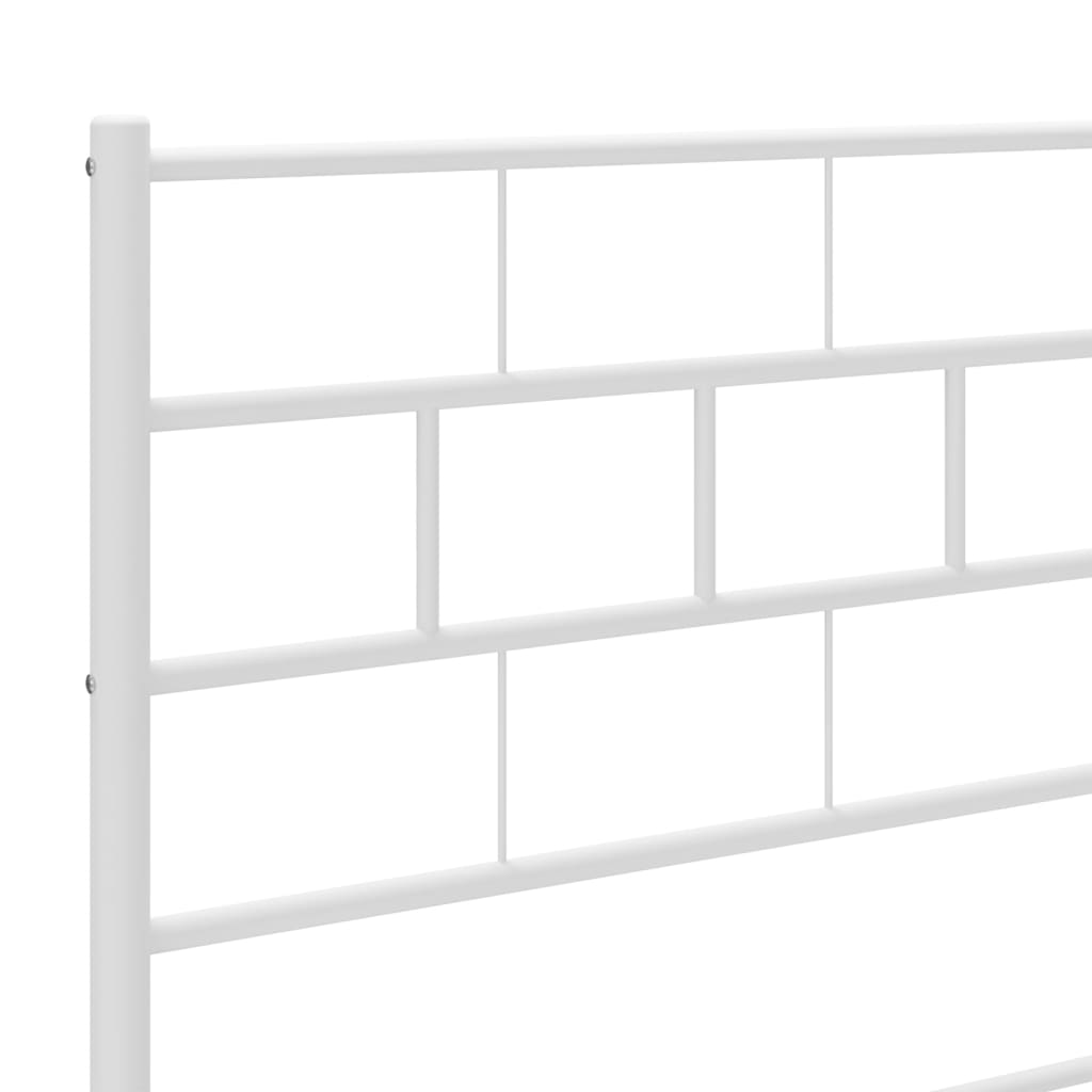 Cadre de lit métal sans matelas et pied de lit blanc 140x190 cm - XIOS
