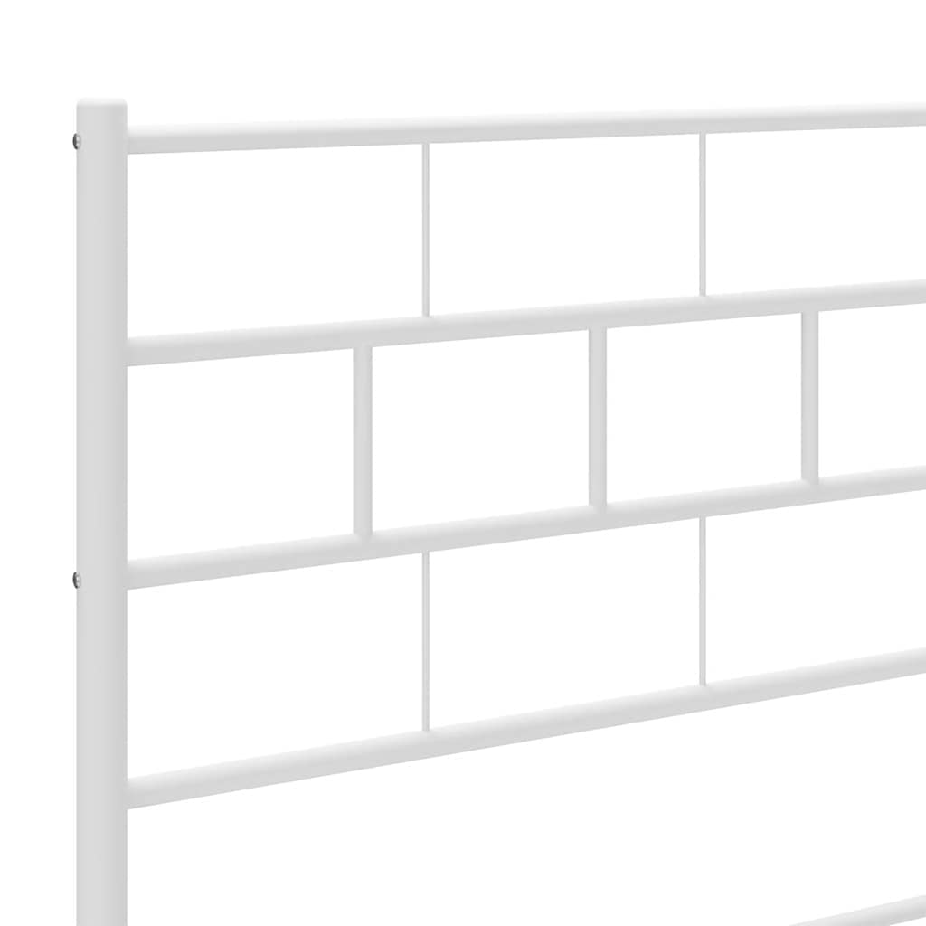 Cadre de lit métal sans matelas et pied de lit blanc 150x200 cm - XIOS