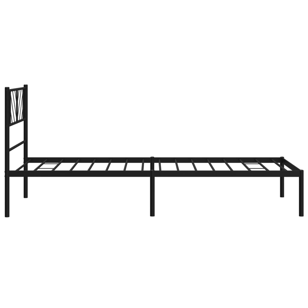 Cadre de lit métal sans matelas avec tête de lit noir 75x190 cm - XIOS