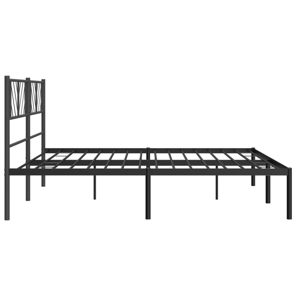 Cadre de lit métal sans matelas et tête de lit noir 180x200 cm - XIOS