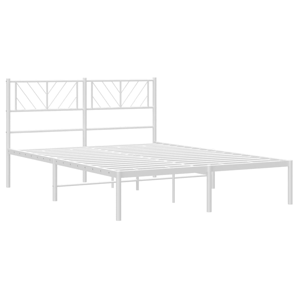 Cadre de lit métal sans matelas et tête de lit blanc 120x200 cm - XIOS