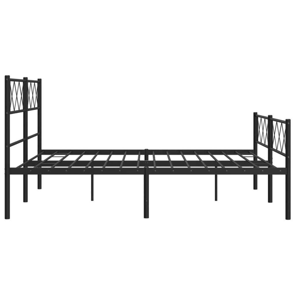 Cadre de lit métal sans matelas avec pied de lit noir 120x200cm - XIOS