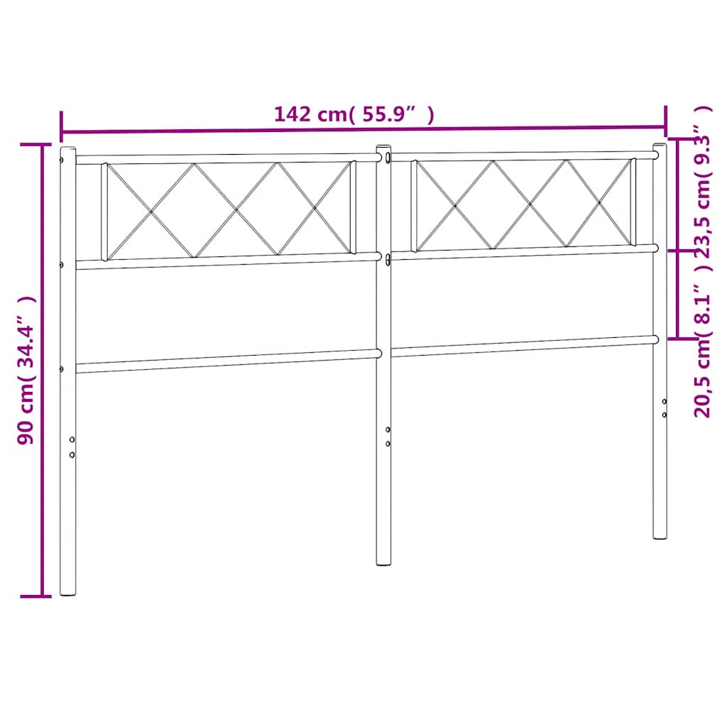 Tête de lit métal noir 135 cm - XIOS