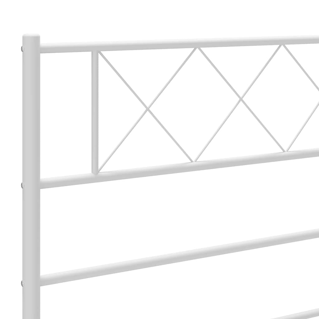 Cadre de lit métal sans matelas et tête de lit blanc 183x213 cm - XIOS