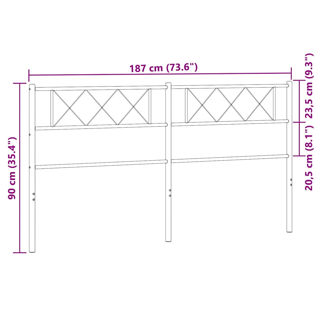 Tête de lit métal blanc 180 cm - XIOS