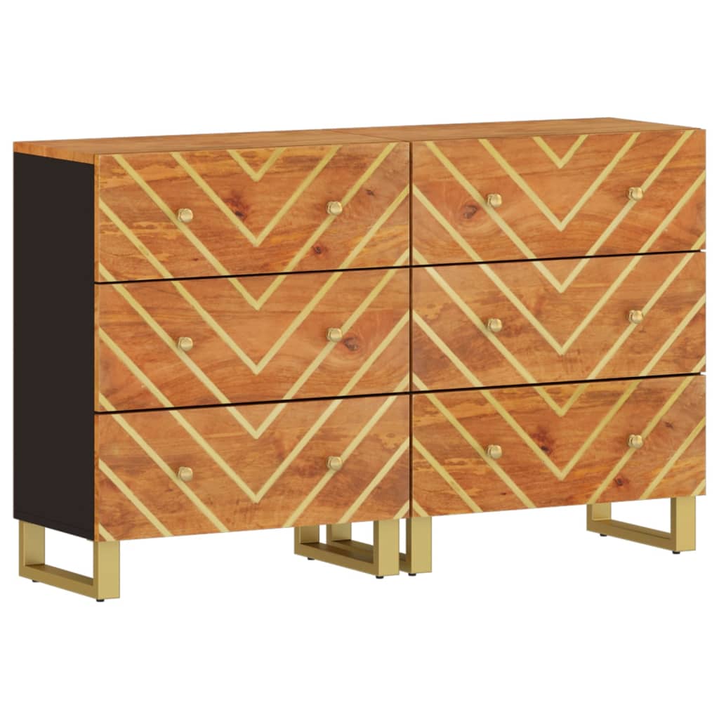 Armoires latérales 2 pcs marron et noir 60x33,5x75 cm - XIOS