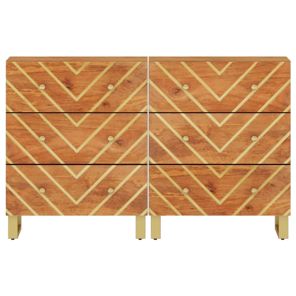 Armoires latérales 2 pcs marron et noir 60x33,5x75 cm - XIOS