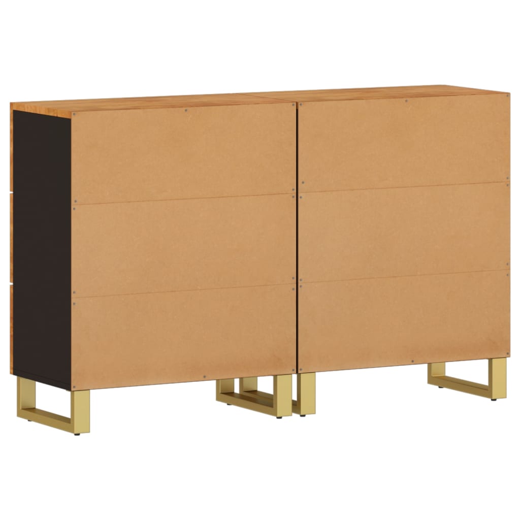 Armoires latérales 2 pcs marron et noir 60x33,5x75 cm - XIOS