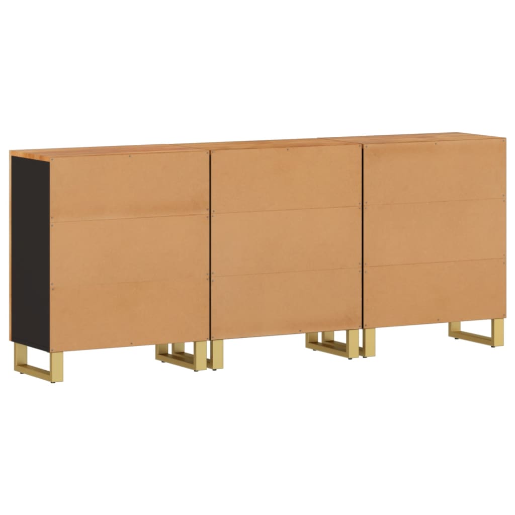 Armoires latérales 3 pcs marron et noir 60x33,5x75 cm - XIOS