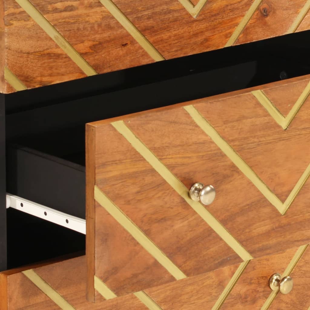 Armoires latérales 3 pcs marron et noir 60x33,5x75 cm - XIOS