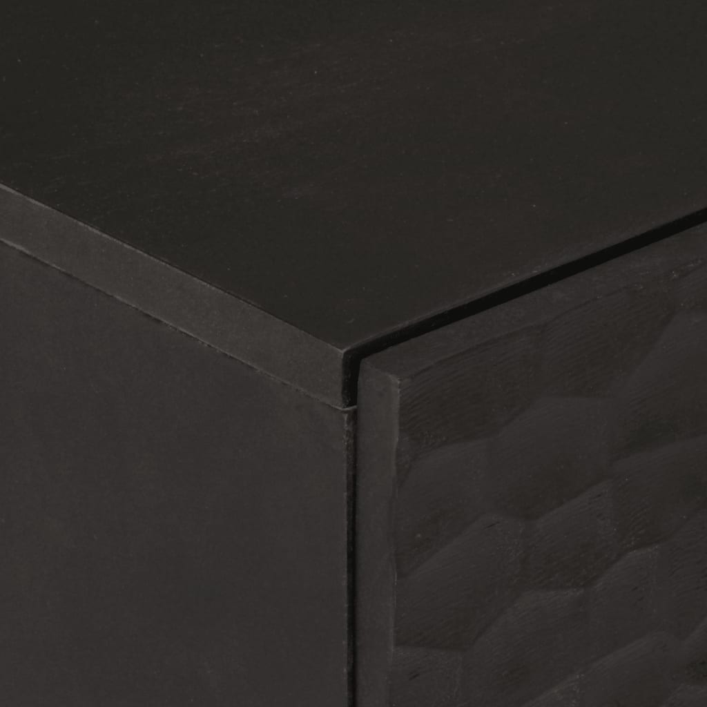 Armoires latérales 2pcs noir 60x33x75cm bois massif de manguier - XIOS