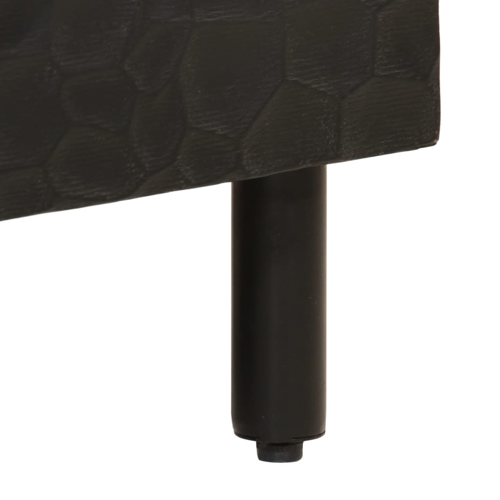Armoires latérales 2pcs noir 60x33x75cm bois massif de manguier - XIOS