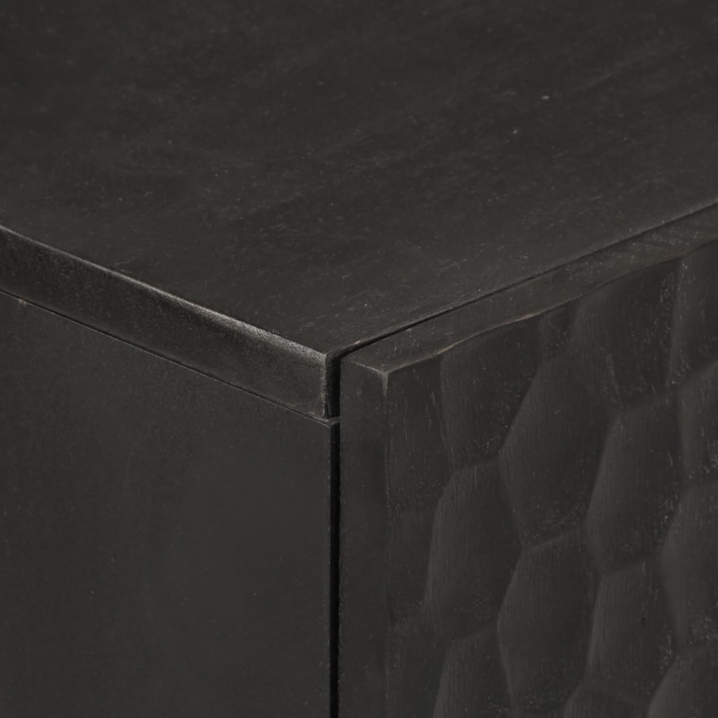 Armoires latérales 3pcs noir 60x33x75cm bois massif de manguier - XIOS