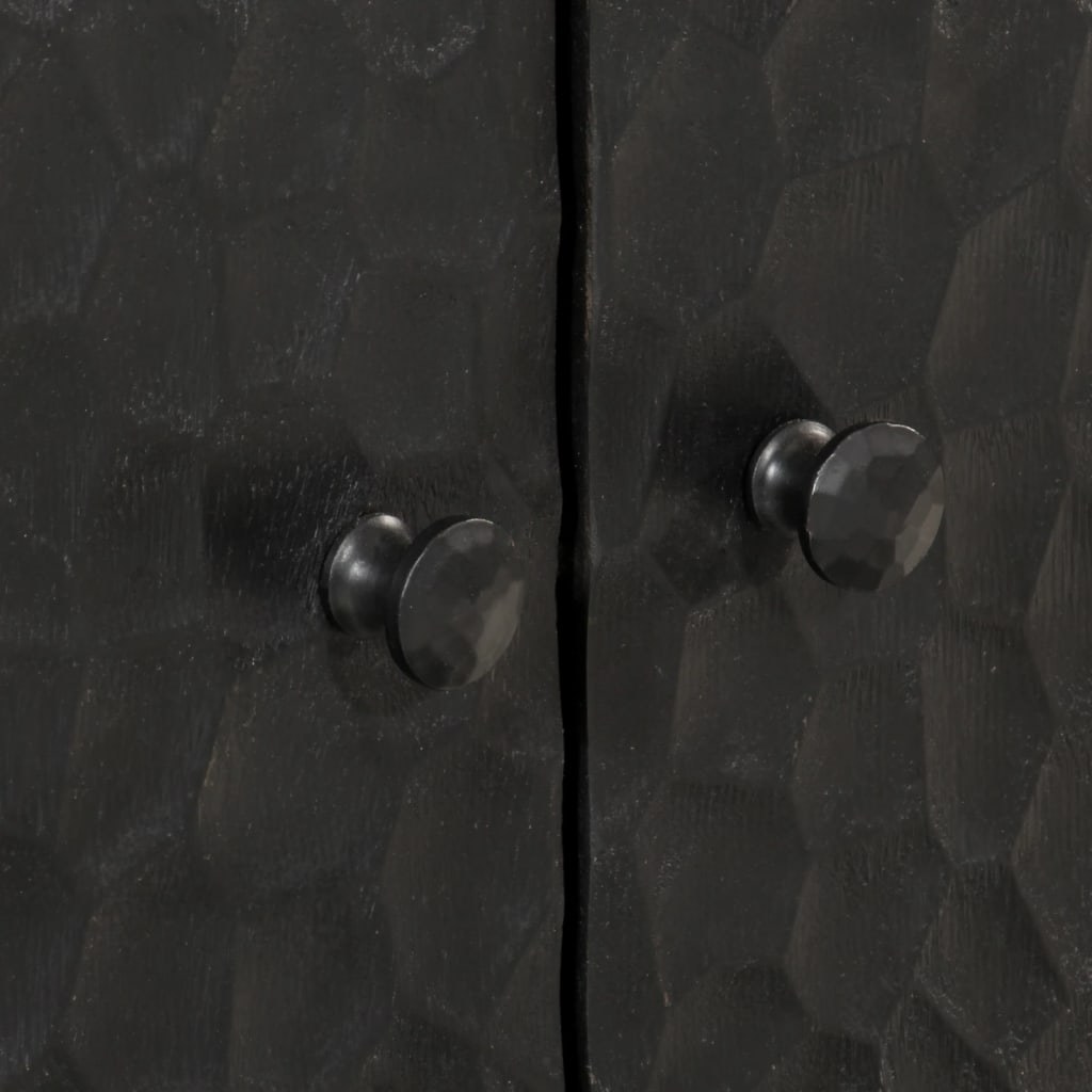 Armoires latérales 3pcs noir 60x33x75cm bois massif de manguier - XIOS