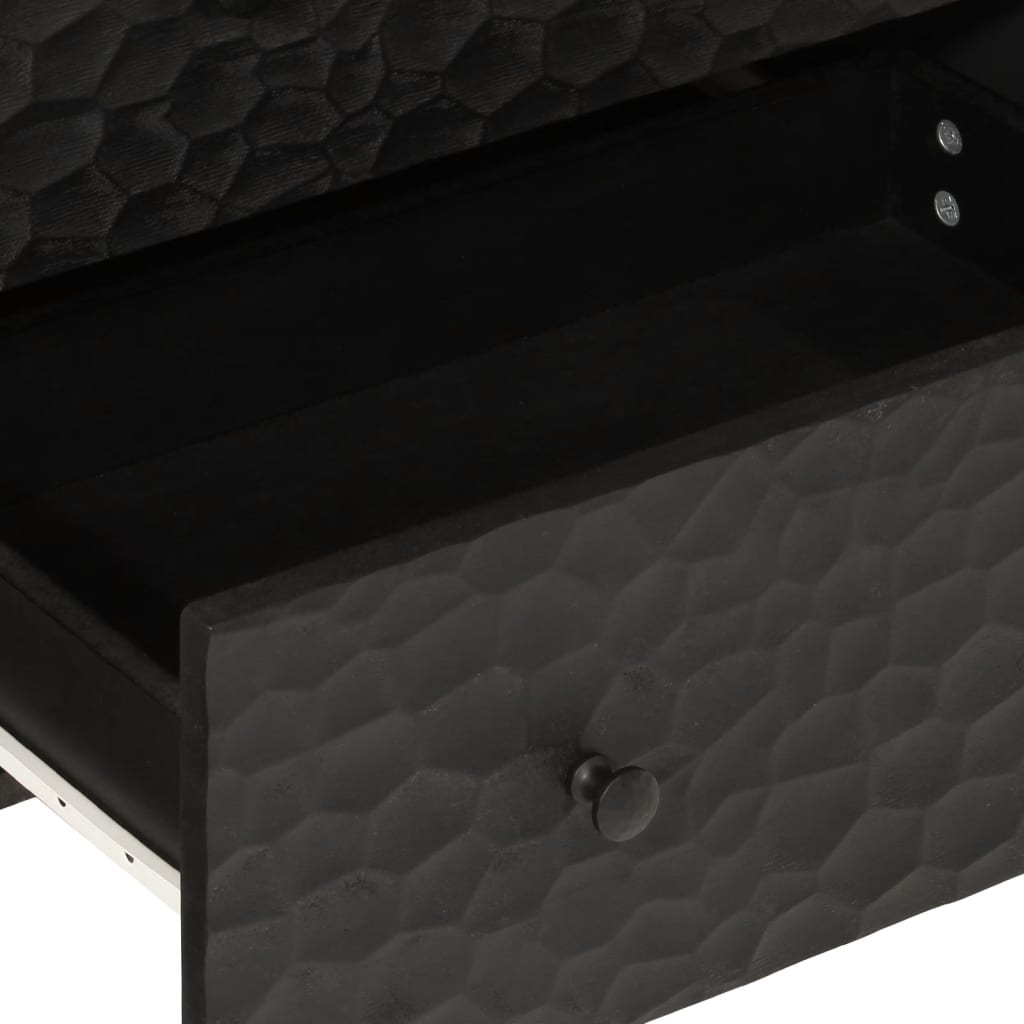Armoires latérales 3pcs noir 60x33x75cm bois massif de manguier - XIOS