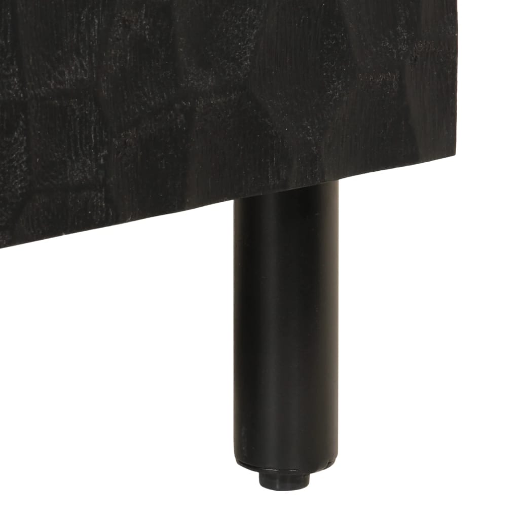 Armoires latérales 3pcs noir 60x33x75cm bois massif de manguier - XIOS