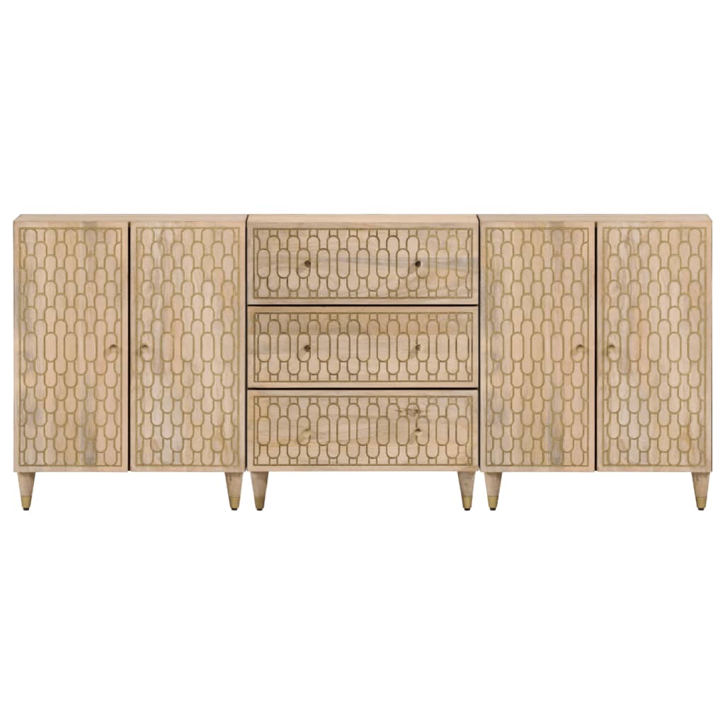 Armoires latérales 3 pcs 60x33x75 cm bois massif de manguier - XIOS