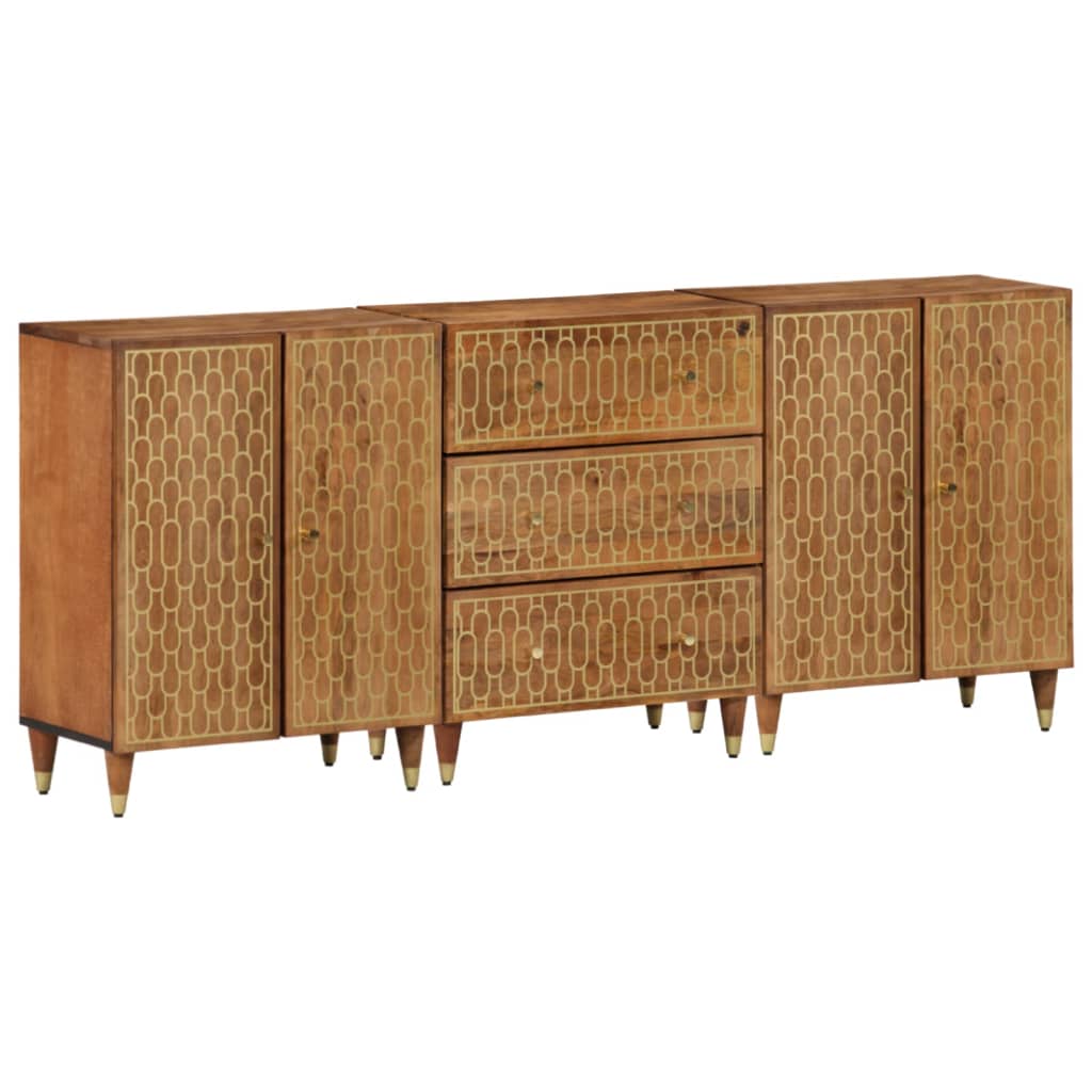 Armoires latérales 3 pcs 60x33x75 cm bois massif de manguier - XIOS