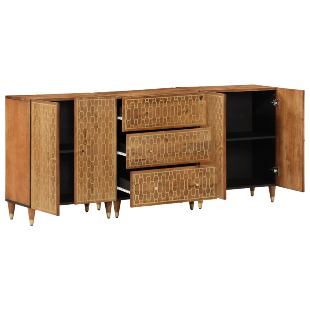 Armoires latérales 3 pcs 60x33x75 cm bois massif de manguier - XIOS