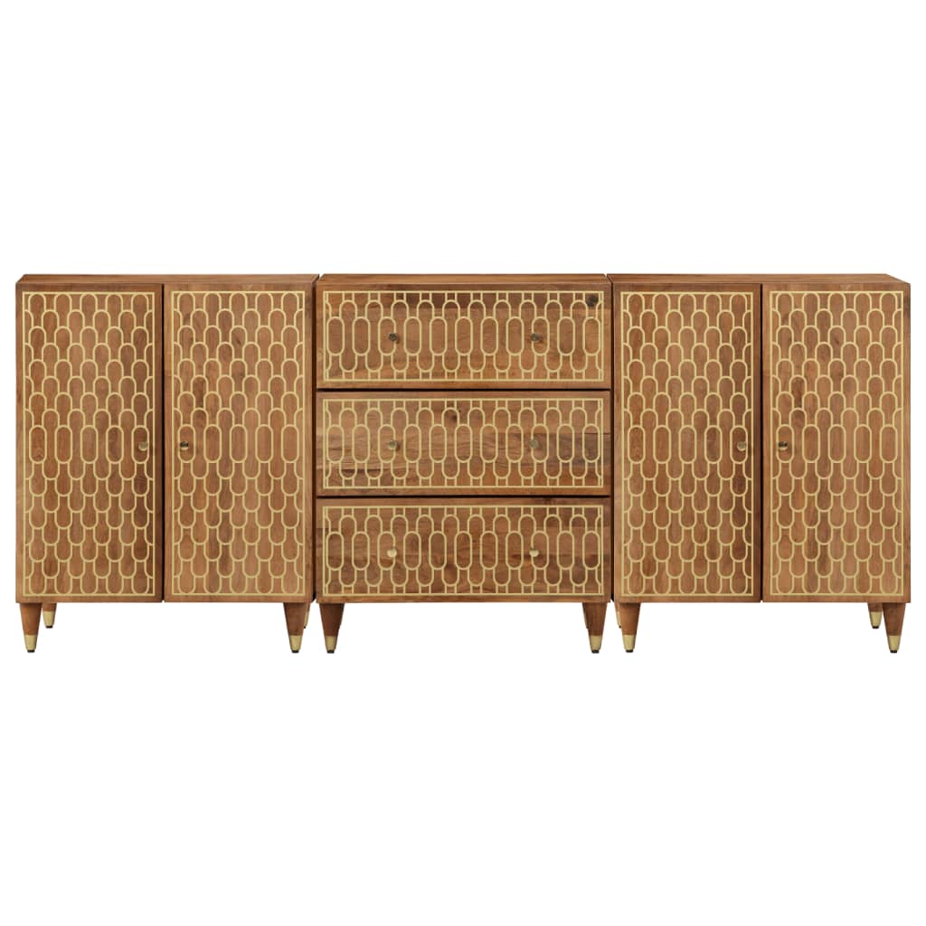 Armoires latérales 3 pcs 60x33x75 cm bois massif de manguier - XIOS