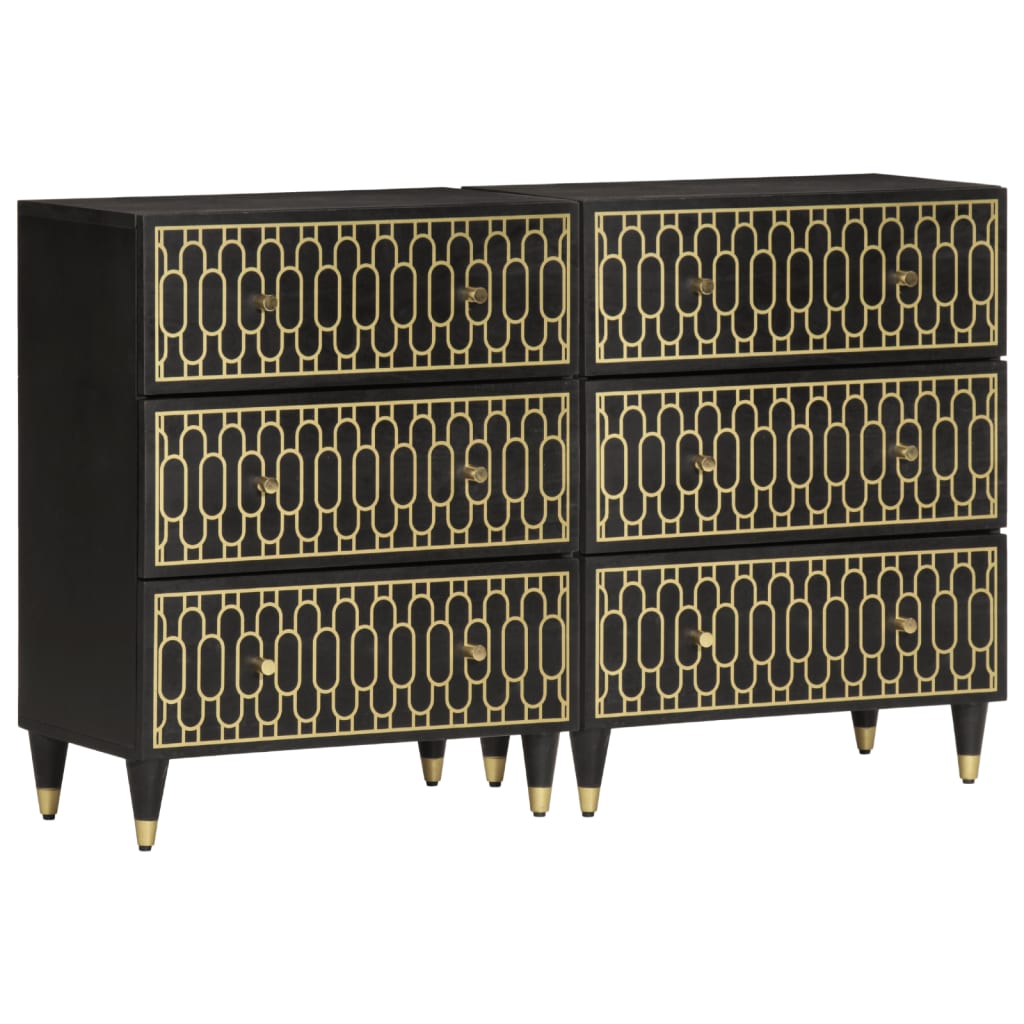 Armoires latérales 2 pcs 60x33x75 cm bois massif de manguier - XIOS