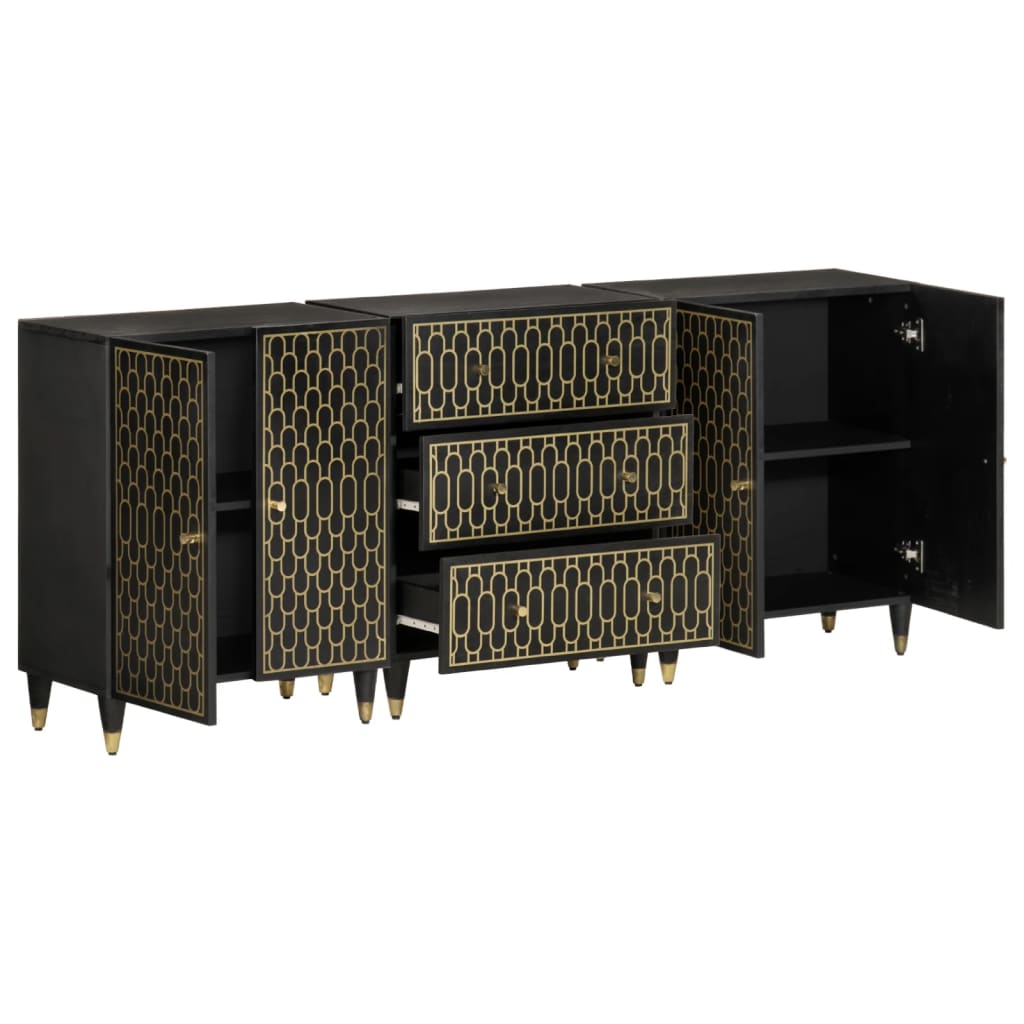 Armoires latérales 3 pcs 60x33x75 cm bois massif de manguier - XIOS