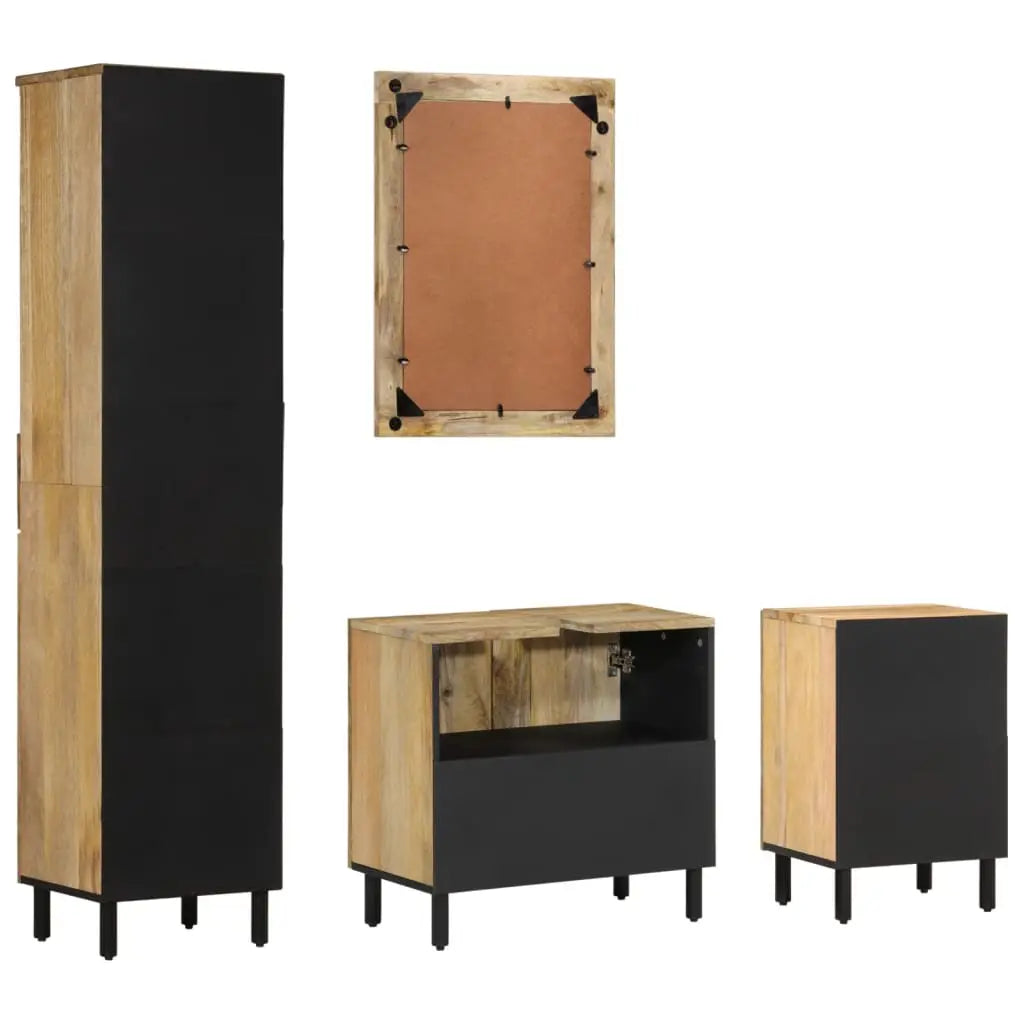 Ensemble de meubles de salle de bain 4 pcs bois manguier massif - XIOS