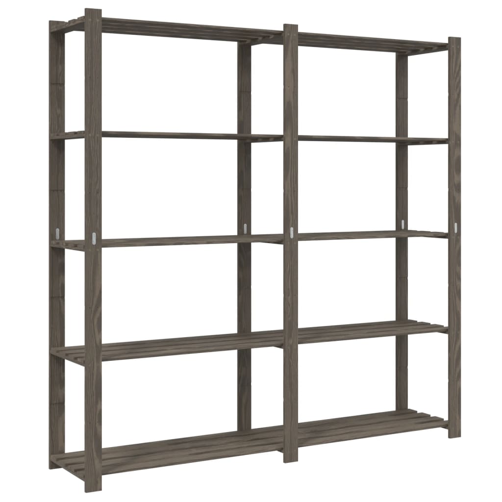 Support de rangement à 5 niveaux gris 170x38x170 cm bois de pin - XIOS